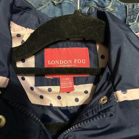 London Fog Kids Rain Jacket with Pink Polka Dot Accents - Picture 6 of 6
